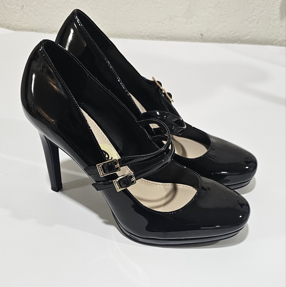Calvin Klein Black Patent Mary Jane High Heels